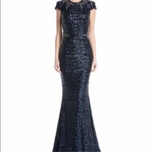 David Meister Midnight Blue Sequin Top